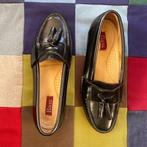 VINTAGE BASS BLACK LEATHER LOAFERS